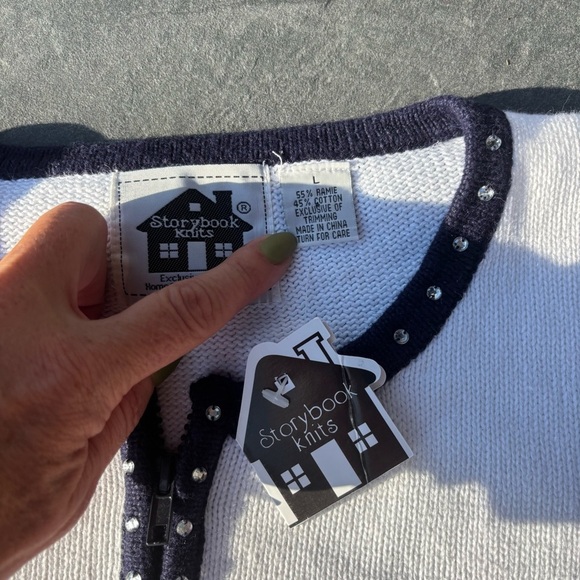 Vintage Storybook Knits American Celebration Patriotic Cardigan-Deadstock (NWT) - Picture 5 of 6